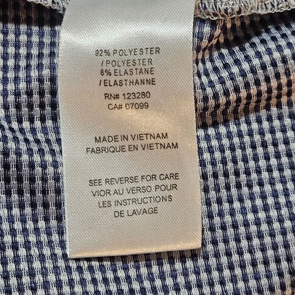 TravisMathew Mens Blue & White Checkered Short Sleeve Polo Shirt Size XL - Picture 9 of 16